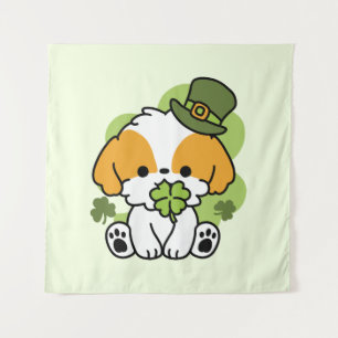 Clover Pup Love - St. Patrick's Day Dog Design Wandkleed