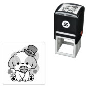 Clover Pup Love - St. Patrick's Day Dog Design Zelfinktende Stempel (In situ)