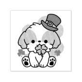 Clover Pup Love - St. Patrick's Day Dog Design Zelfinktende Stempel (Design)