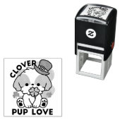 Clover Pup Love - St. Patrick's Day Dog Design Zelfinktende Stempel (In situ)