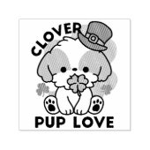 Clover Pup Love - St. Patrick's Day Dog Design Zelfinktende Stempel (Design)