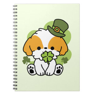 Clover Pup Love – St. Patrick's Day Hondendesign Notitieboek