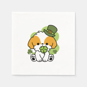 Clover Pup Love – St. Patrick's Day Hondenontwerp Servet