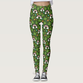 Clover Regenboog St. Patrick's Day Patroon Leggings