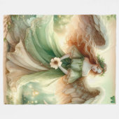 Clover Sereniteit Engel Fleece Deken (Voorkant (Horizontaal))