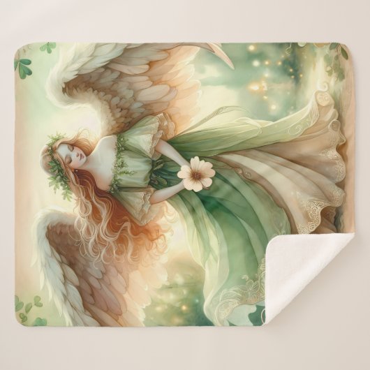 Clover Serenity Angel Sherpa Deken (Voorkant (horizontaal))