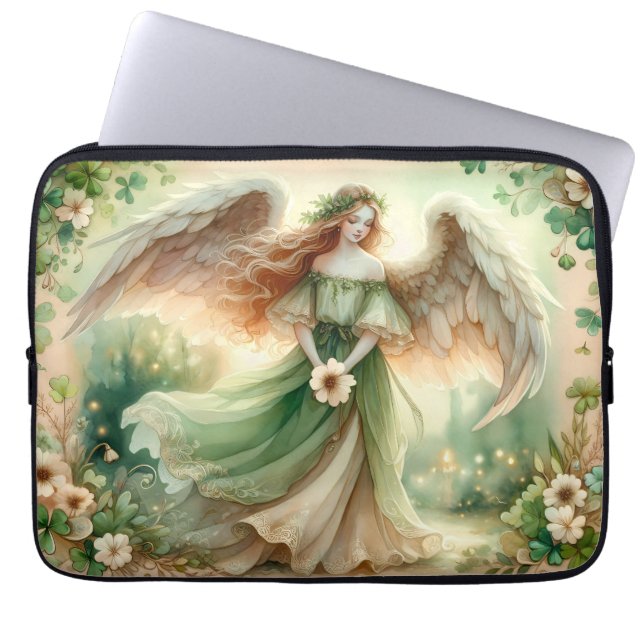 Clover Serenity Engel Laptop Sleeve (Voorkant)