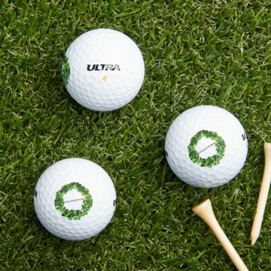 Clover Shamrock Circle Gepersonaliseerde Afbeeldin Golfballen (Insitu Gras)