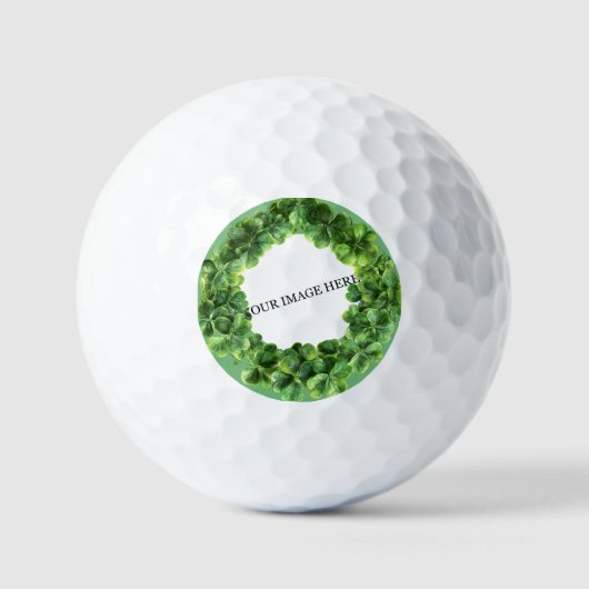 Clover Shamrock Cirkel Gepersonaliseerd Afbeelding Golfballen (Voorkant)