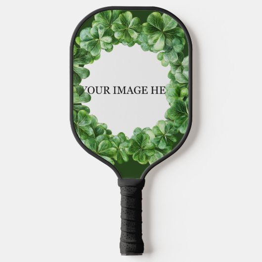 Clover Shamrock Cirkel Gepersonaliseerd Afbeelding Pickleball Paddle (Voorkant)