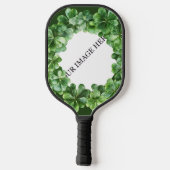 Clover Shamrock Cirkel Gepersonaliseerd Afbeelding Pickleball Paddle (Achterkant)