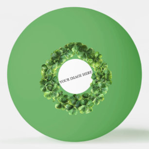 Clover Shamrock Cirkel Gepersonaliseerd Afbeelding Pingpongbal