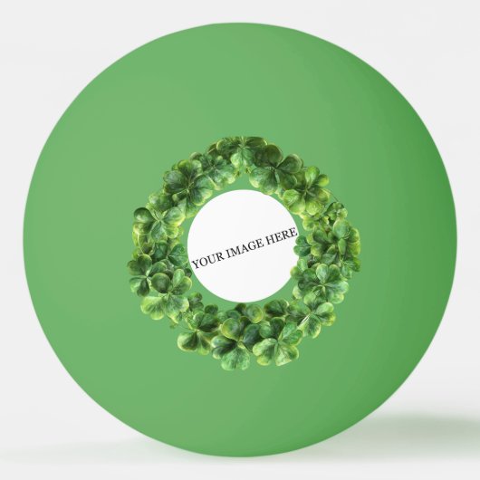 Clover Shamrock Cirkel Gepersonaliseerd Afbeelding Pingpongbal (Voorkant)