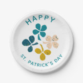 Clover Shamrock Drawing Happy St. Patrick's day Papieren Bordje (Voorkant)