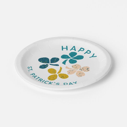 Clover Shamrock Drawing Happy St. Patrick's day Papieren Bordje (Gekanteld)