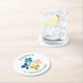 Clover Shamrock Drawing Happy St. Patrick's day Ronde Kartonnen Onderzetter (Insitu)