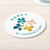 Clover Shamrock Drawing Happy St. Patrick's day Ronde Kartonnen Onderzetter (Gebogen)