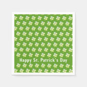 Clover Shamrock Green Pattern Patrick's Day Party Servet (Voorkant)