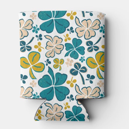 Clover Shamrock Green Pattern St. Patrick's Day Blikjeskoeler (Achterkant)