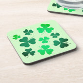 Clover Shamrock Irish Green Spring St Patrick Day Bier Onderzetter (Linkerzijde)