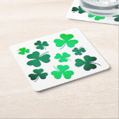 Clover Shamrock Irish Green Spring St Patrick Day Kartonnen Onderzetters (Schuin)