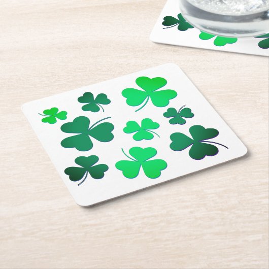 Clover Shamrock Irish Green Spring St Patrick Day Kartonnen Onderzetters (Schuin)