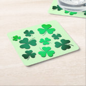 Clover Shamrock Irish Green Spring St Patrick Day Kartonnen Onderzetters (Schuin)