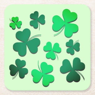 Clover Shamrock Irish Green Spring St Patrick Day Kartonnen Onderzetters