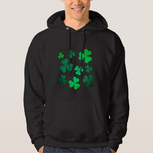 Clover Shamrock Irish Green Spring St Patricks Day Hoodie (Voorkant)