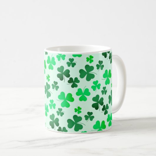 Clover Shamrock Irish Green Spring St Patricks Day Koffiemok (Voorkant rechts)