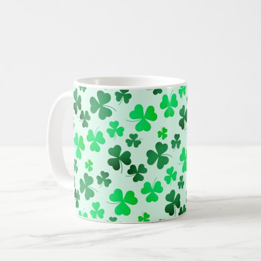 Clover Shamrock Irish Green Spring St Patricks Day Koffiemok (Voorkant links)