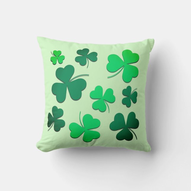 Clover Shamrock Irish Green Spring St Patricks Day Kussen (Voorkant)