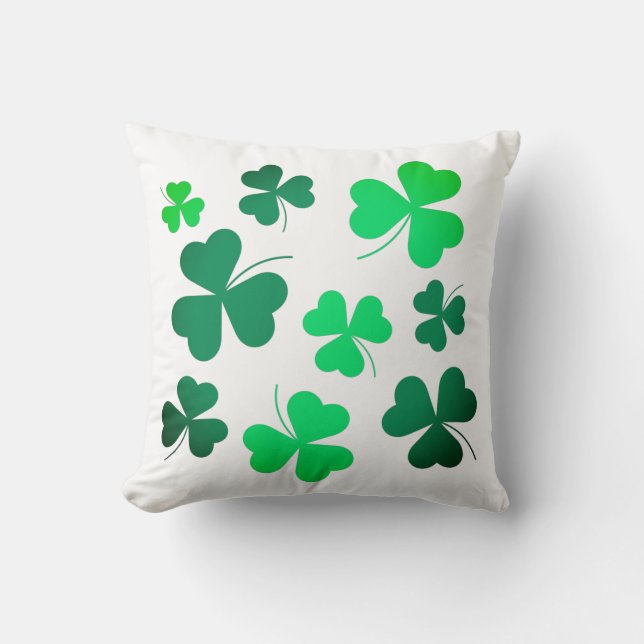 Clover Shamrock Irish Green Spring St Patricks Day Kussen (Voorkant)