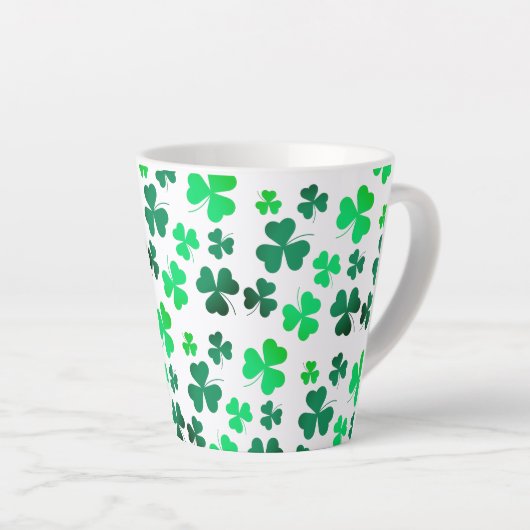 Clover Shamrock Irish Green Spring St Patricks Day Latte Mok (Rechterhoek)