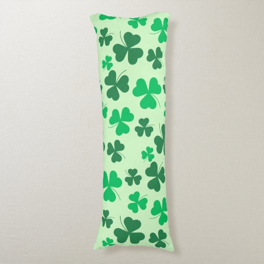Clover Shamrock Irish Green Spring St Patricks Day Lichaamskussen (Voorkant Verticaal)