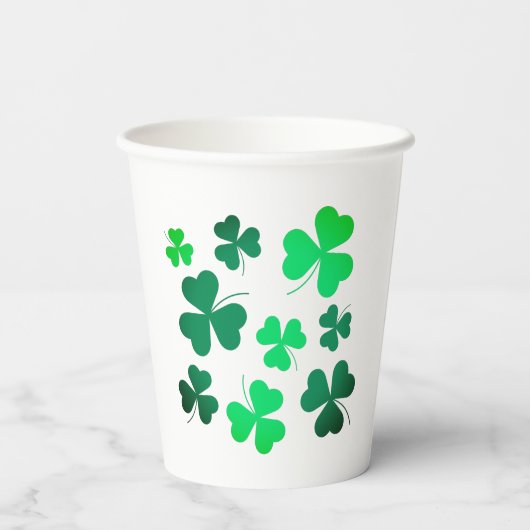 Clover Shamrock Irish Green Spring St Patricks Day Papieren Bekers (Achterkant)