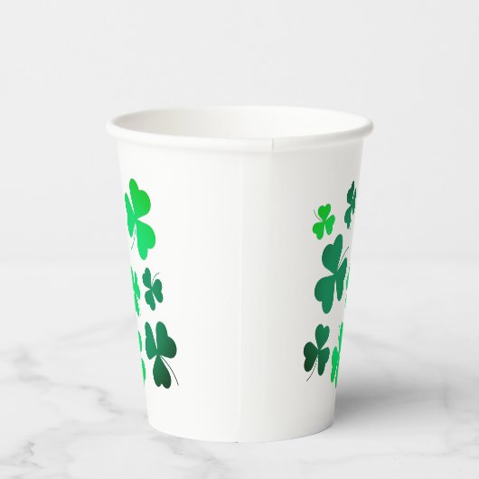 Clover Shamrock Irish Green Spring St Patricks Day Papieren Bekers (Rechts)