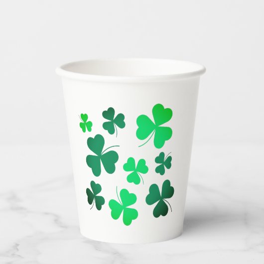 Clover Shamrock Irish Green Spring St Patricks Day Papieren Bekers (Voorkant)