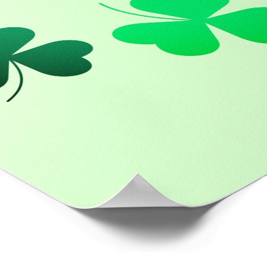 Clover Shamrock Irish Green Spring St Patricks Day Poster (Hoek)