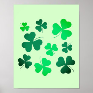 Clover Shamrock Irish Green Spring St Patricks Day Poster