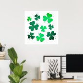 Clover Shamrock Irish Green Spring St Patricks Day Poster (Thuiskantoor)