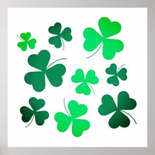 Clover Shamrock Irish Green Spring St Patricks Day Poster