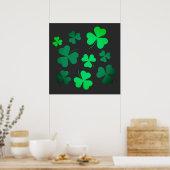 Clover Shamrock Irish Green Spring St Patricks Day Poster (Keuken)
