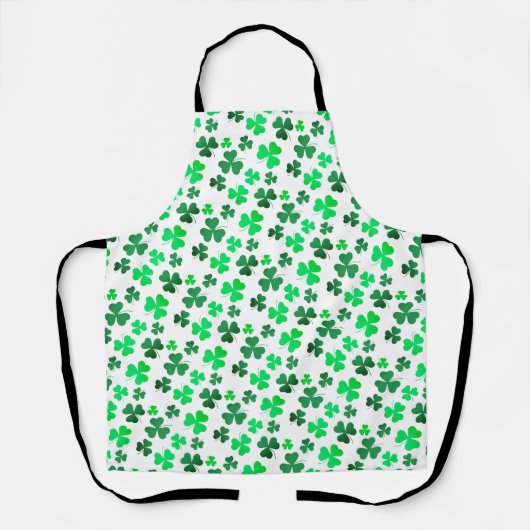 Clover Shamrock Irish Green Spring St Patricks Day Schort (Voorkant)