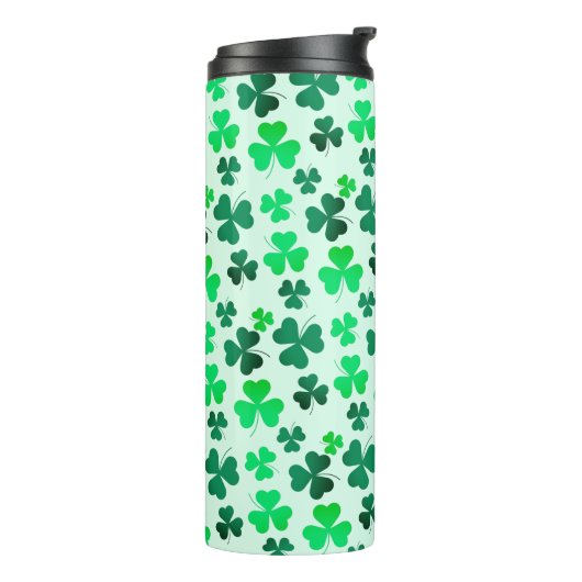 Clover Shamrock Irish Green Spring St Patricks Day Thermosbeker (Gedraaid links)