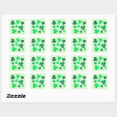 Clover Shamrock Irish Green Spring St Patricks Day Vierkante Sticker (Vel)
