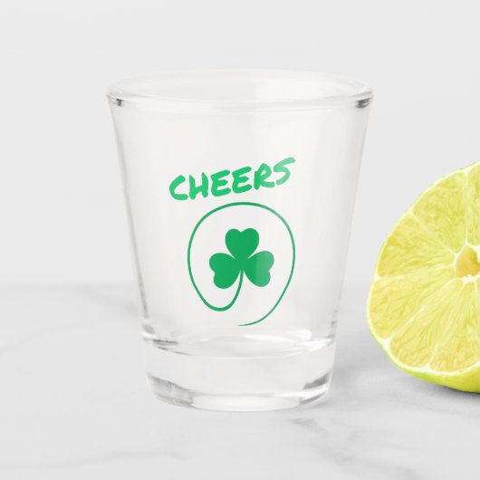 Clover Shamrock Irish Party St Patricks Day Cheers Shot Glas (Voorkant)