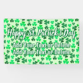 Clover Shamrock Irish Party St Patrick's Day Text Spandoek (Horizontaal)