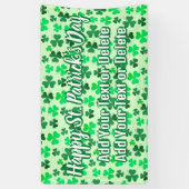 Clover Shamrock Irish Party St Patrick's Day Text Spandoek (Verticaal)
