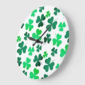 Clover Shamrock Leaf Floral Modern Elegant Grote Klok (Hoek)